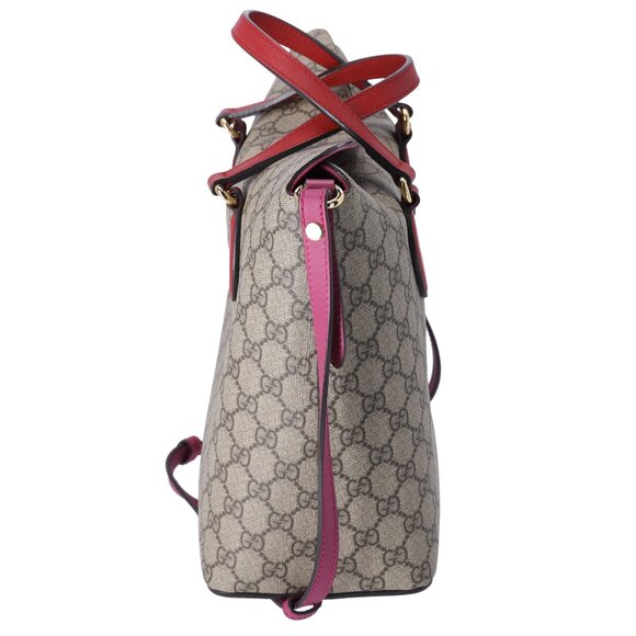 GUCCI GG Supreme Tote 429147 Beige Brown Multi Pink Red - Picture 5 of 9